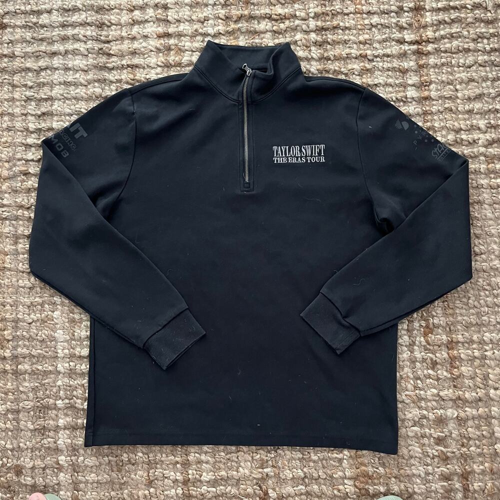 Taylor Swift Eras Tour Brooks Brothers Crew Quarter Zip Pullover Black L NWOT